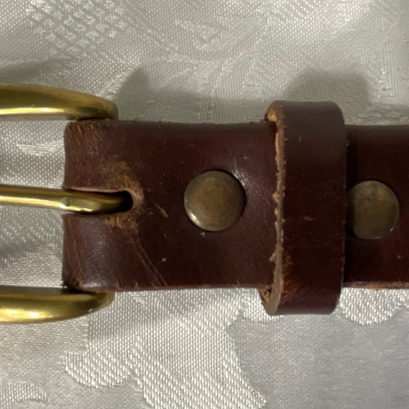 Ralph Lauren Polo Mens Reddish Brown Leather Belt 37 Inches Length Made In Italy - Picture 3 of 7